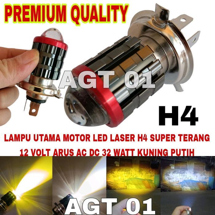 Lampu Utama Motor Led Laser H4 Premium Super Terang Kuning Putih/Lampu Utama Motor/Lampu Depan Motor