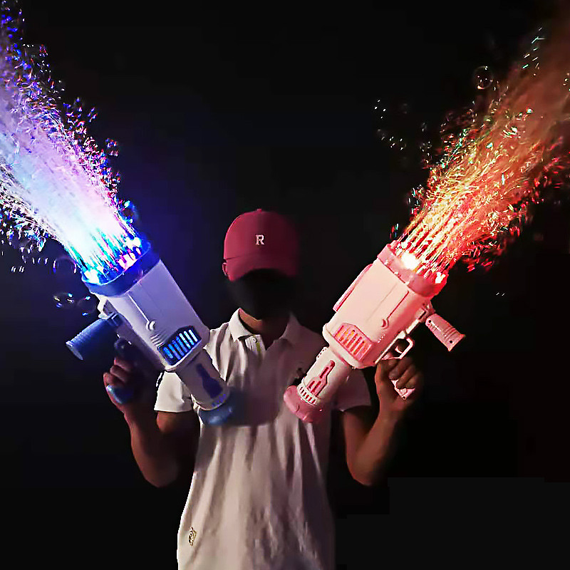 Hot Kids Gatling Bubble Gun Toy 64-Hole Charging Electric Automatic