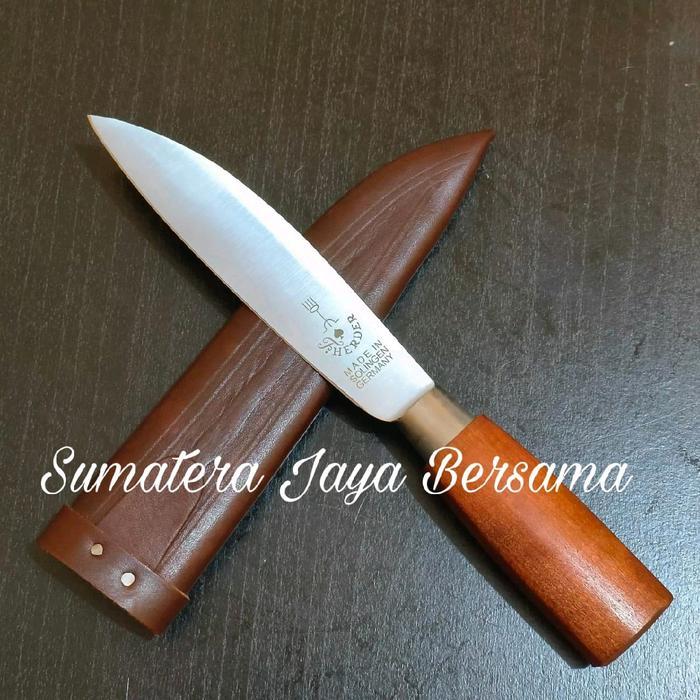 PISAU CAP GARPU 5" ORIGINAL + SARUNG KULIT SAPI ASLI 5 INCH HERDER