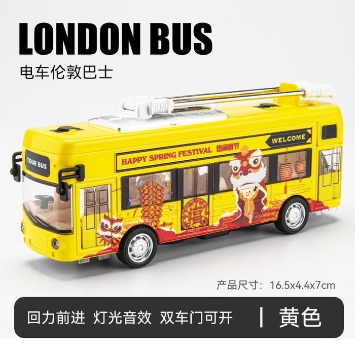 Hot Wheels - Twh Bus Tour Pariwisata London City Bus Single & Double Decker Mainan Diecast Skala