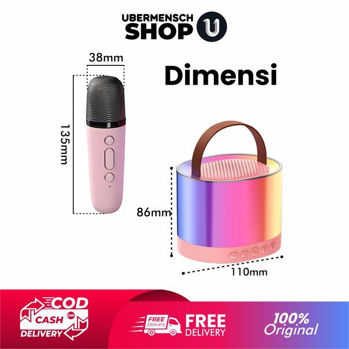 [Us] Speaker Karaoke Bluetooth K52 Premium Dual Mic Dengan Efek Pengubah Suara Portable Bluetooth