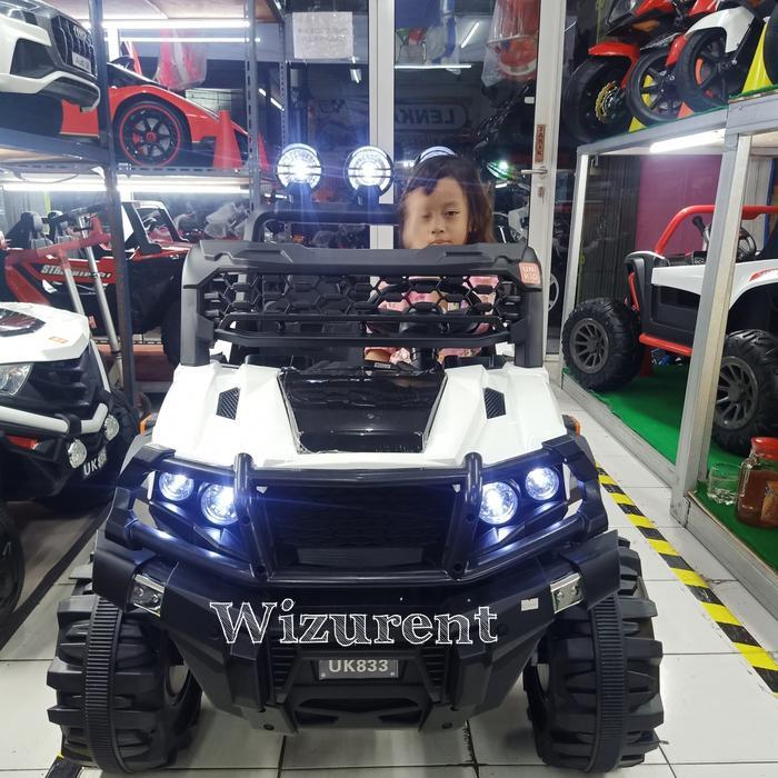 Mobil Aki Jeep Utv Rhynos Ban Karet Jok kulit - Putih