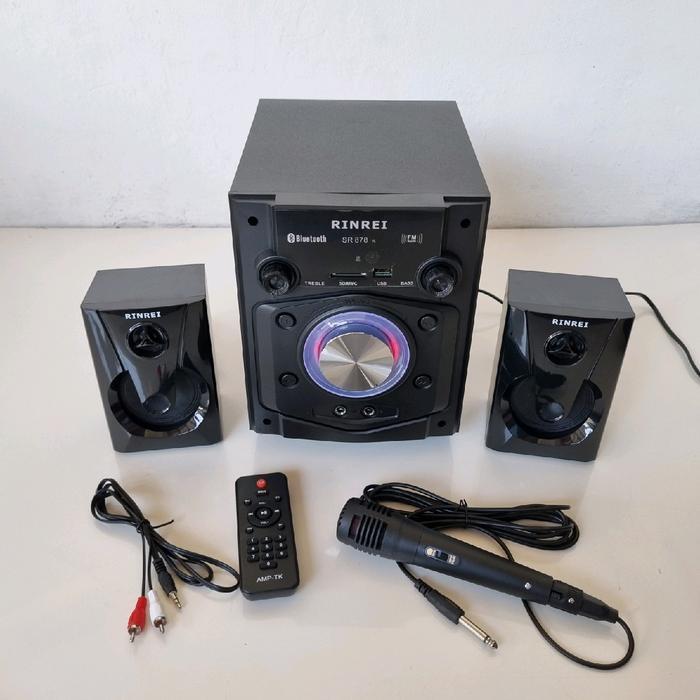 Speaker Karaoke Rinrei Sr878D / St878W Bonus Mic Bluetooth Redy Stok