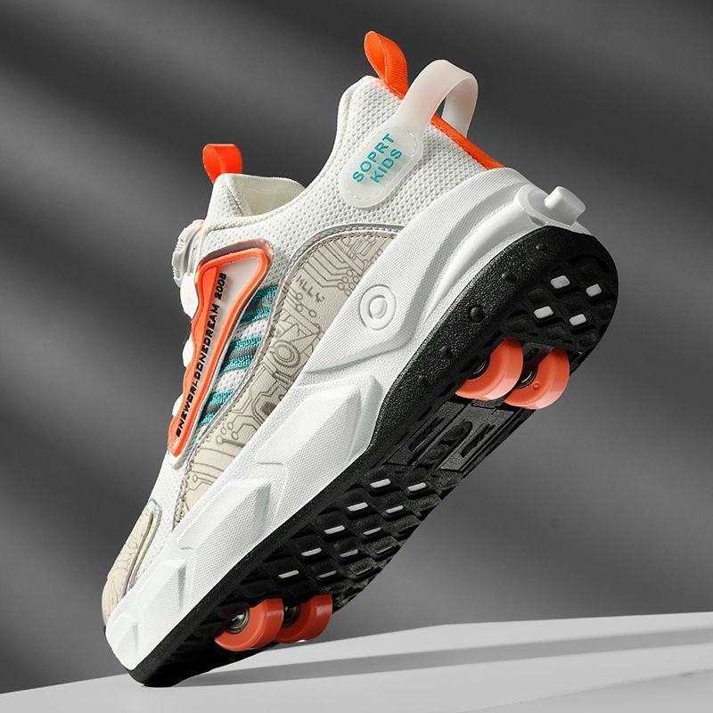 Children's Heelys Shoes for Girls, Summer Breathable Boys' Invisible Four-Wheel Shrinkable Adult