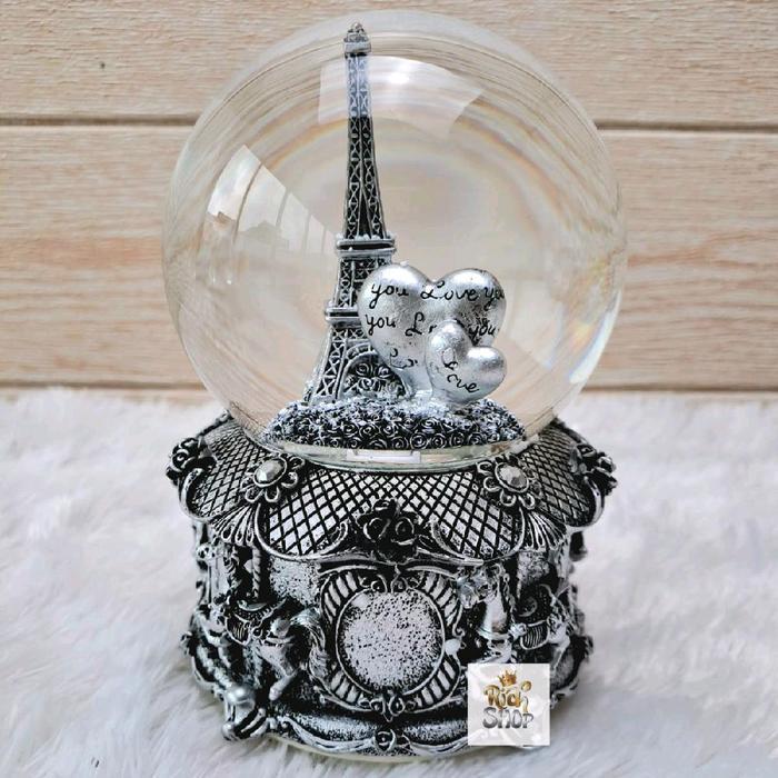 Kotak Musik Bola Salju Lampu Mermaid Snowball Waterball Snowglobe