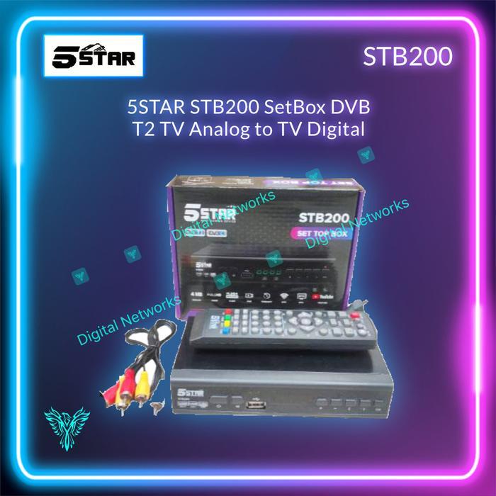 STB TV Digital FullHD DVB T2 Set Top Box TV Digital STB 5Star STB200