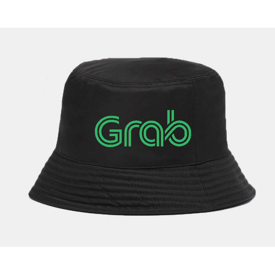 Topi bucket Grab logo