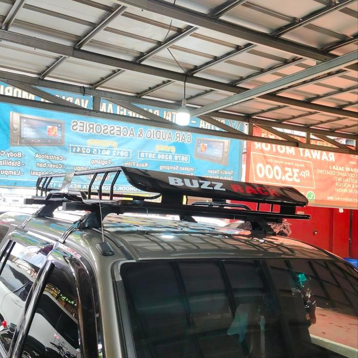 Roof rack bagasi atas mobil panther model buzz rack ukuran 160 kali 100 kali 17 plus cross bar kompl