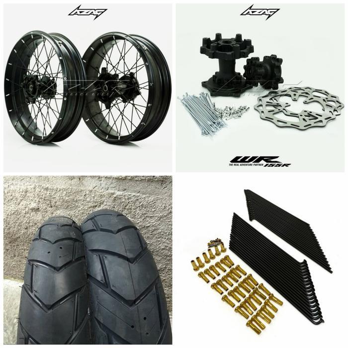 BAN SET SUPERMOTO YAMAHA WR 155 VELG XR ROSSI 17/300-350 BAN FDR - Maxxis 120-140