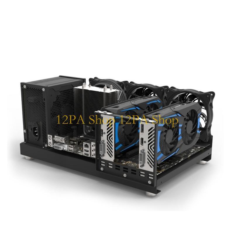 12PA Mining Rig Frame for GPU Aluminum Open Miner Rig Case Rack for Bitcoin Currency Mining