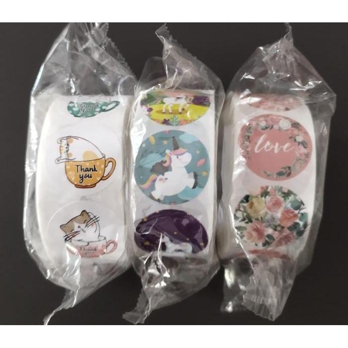 Stiker Thank You 2.5cm isi 500pcs Sticker Lucu Sticker Thank You