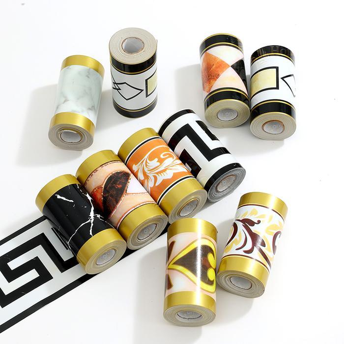 Stiker Dinding List Tembok 10CM*10M - Stiker Keramik Border Strip, Stiker Marmer PVC, Dekorasi Bawah