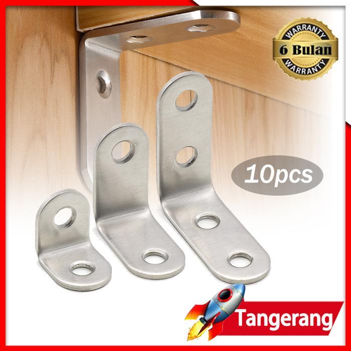 10pcs Siku Penyangga Rak Dinding siku Stainless Bracket Ambalan Rak