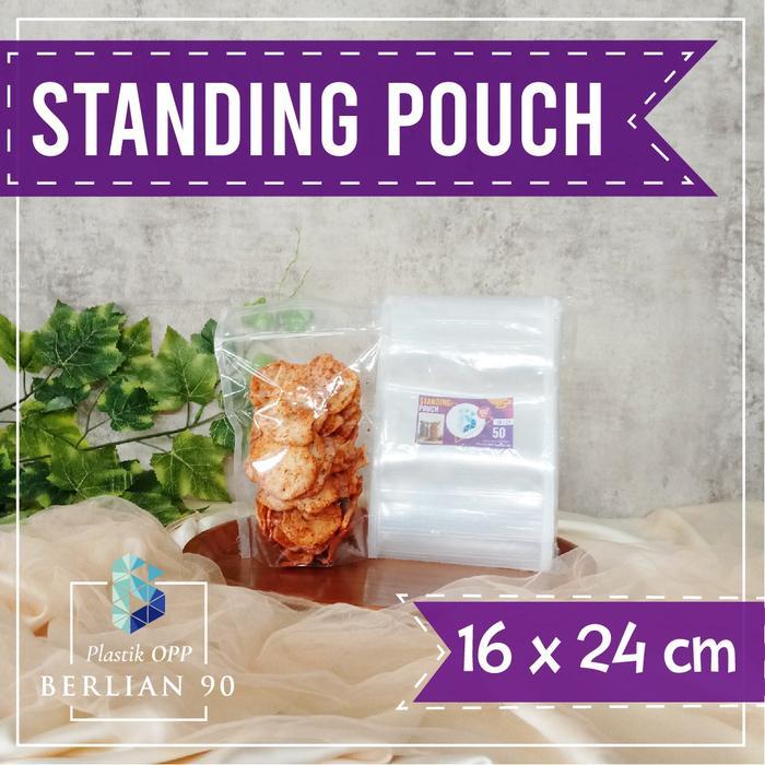 ( 1 Pack ) Standing Pouch 16X24 Plastik Snack Plastik Klip Berdiri Plastik Ziplock Terlaris