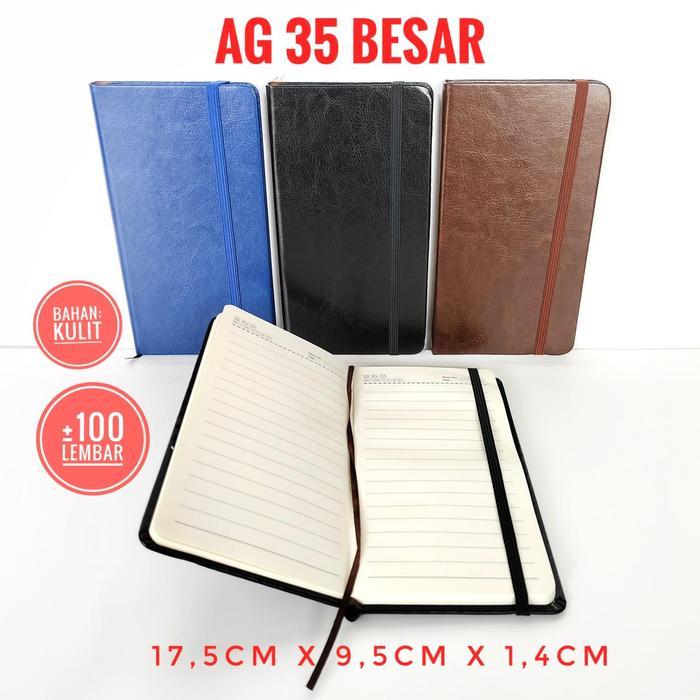 Buku Diary Agenda Ag35 Besar, Buku Souvenir, Buku Tali Polos (Leather/Kulit Sintetis) Buku Untuk