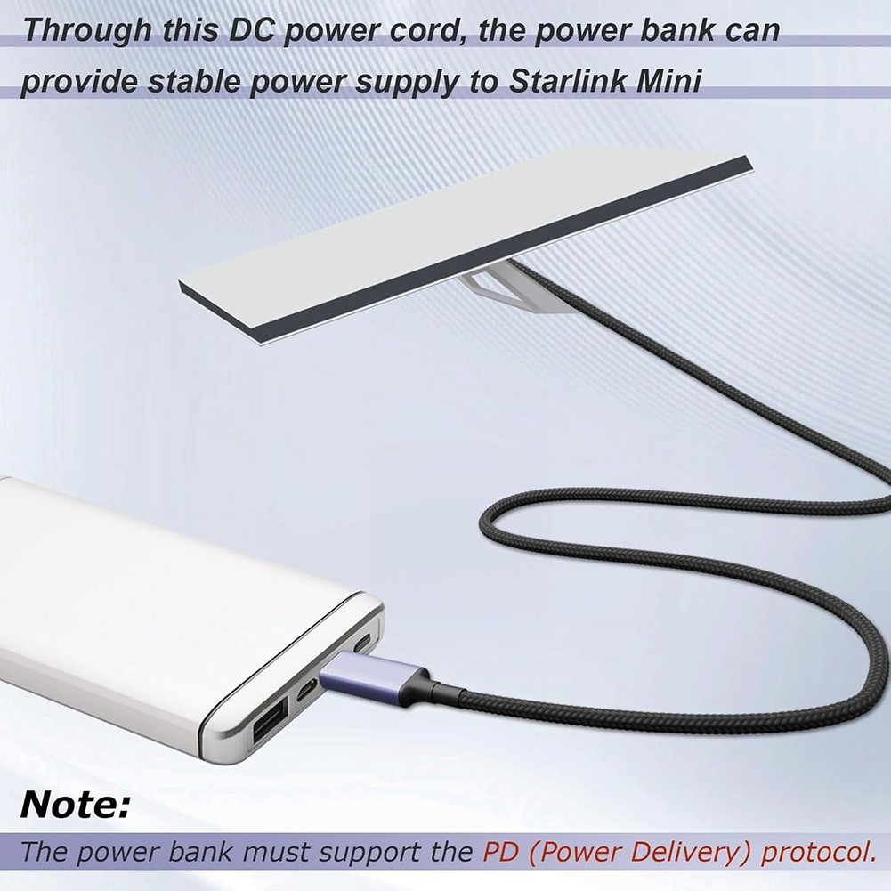 T64C For Starlink Mini Type C to DC Power Cable Support 140w USB C Charging Cable for Starlink &