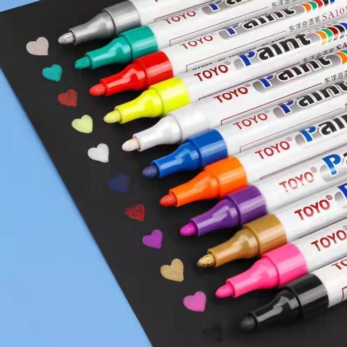Toyo (TOYO) SA101 cat pena tahan air non-fading spidol putih berminyak touch-up pena cat ban pena
