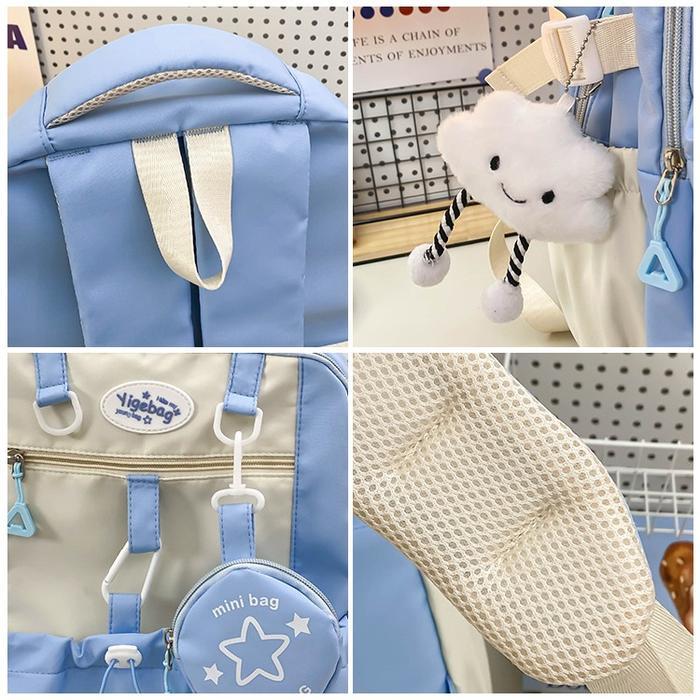 TAS RANSEL ANAK CEWEK SEKOLAH BACKPACK YIGE BAG KOREAN POUCH GANTUNGAN