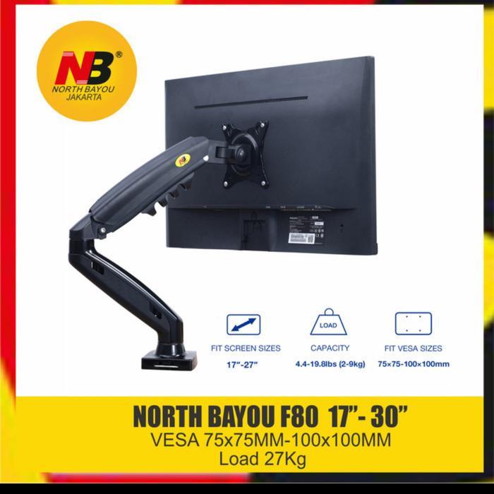 CUCI GUDANG BRACKET MONITOR /BRACKET JEPIT MEJA MONITOR PC MIRIP NBF80 HITAM 15-27