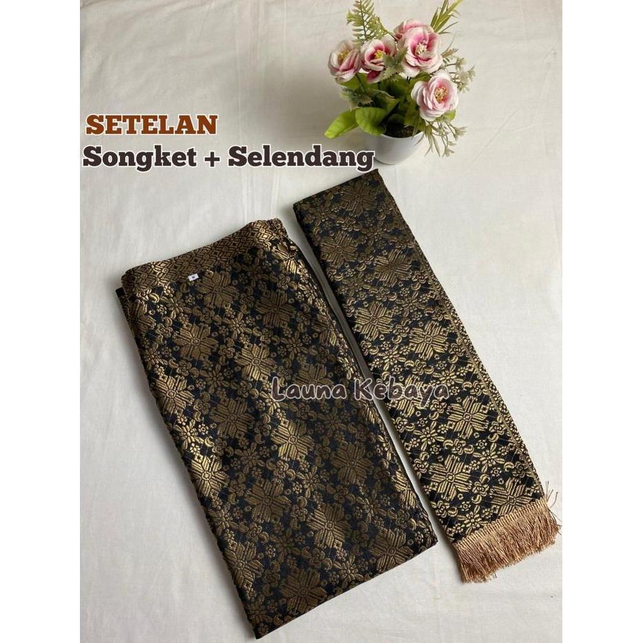 Premium Rok Songket Dan Selendang 1 Set / Set Rok Span Songket Dan Selendang / Bawahan Kebaya