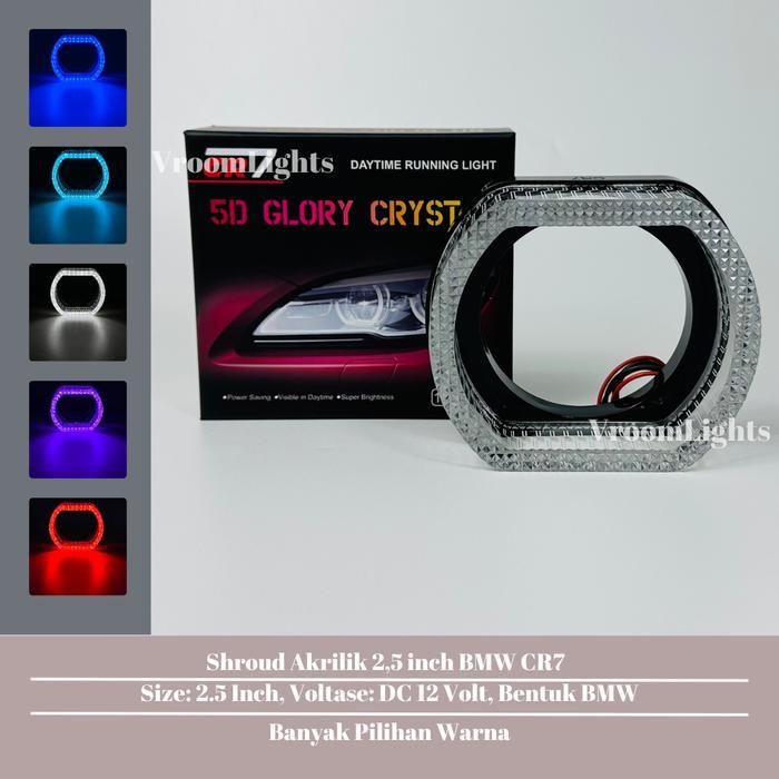Diskon - Shroud Akrilik Biled 2.5 Inch Cr7 Premium Angel Eye Crystal Shroud Khusus Biled 2,5 Inch