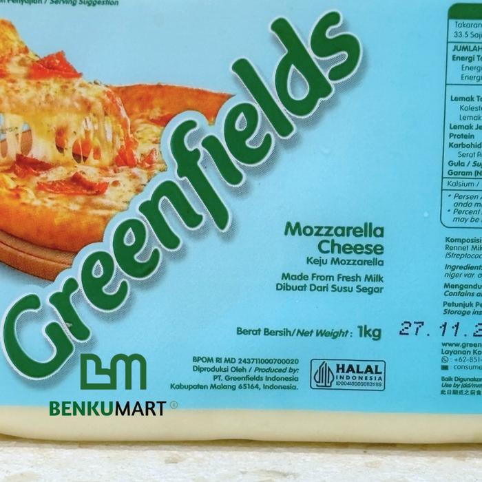 DISKON KEJU MOZARELLA GREENFIELDS 1 KG MOZARELLA CHEESE GREENFIELDS