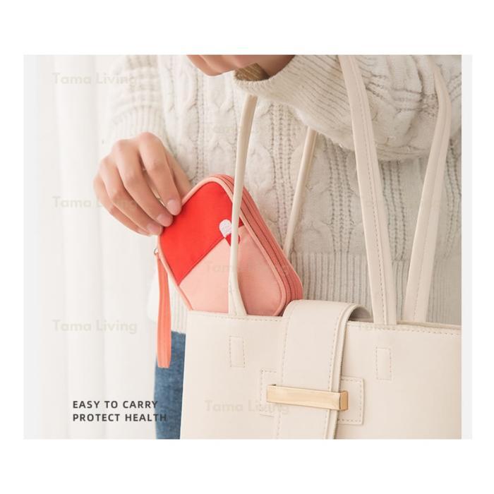 "New" TAMA LIVING Kotak Obat P3K Mini Pouch Korea Tempat Obat Travel Travel Medicine Pouch Bag