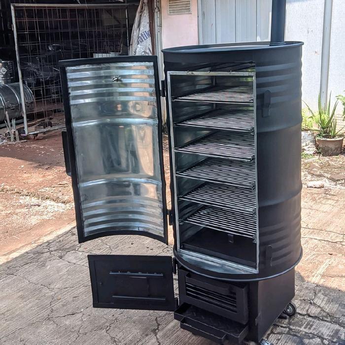 Tungku pengasapan pitsmoker smokedd grill bbqsmoke barbecue alat pengasapan panggangan bakaran dagin