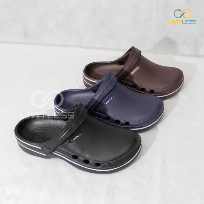 Sandal Baim Cowok Dewasa Paramedis Sandal Pria Bakpao Kekinian Sendal Selop Medis keren Black