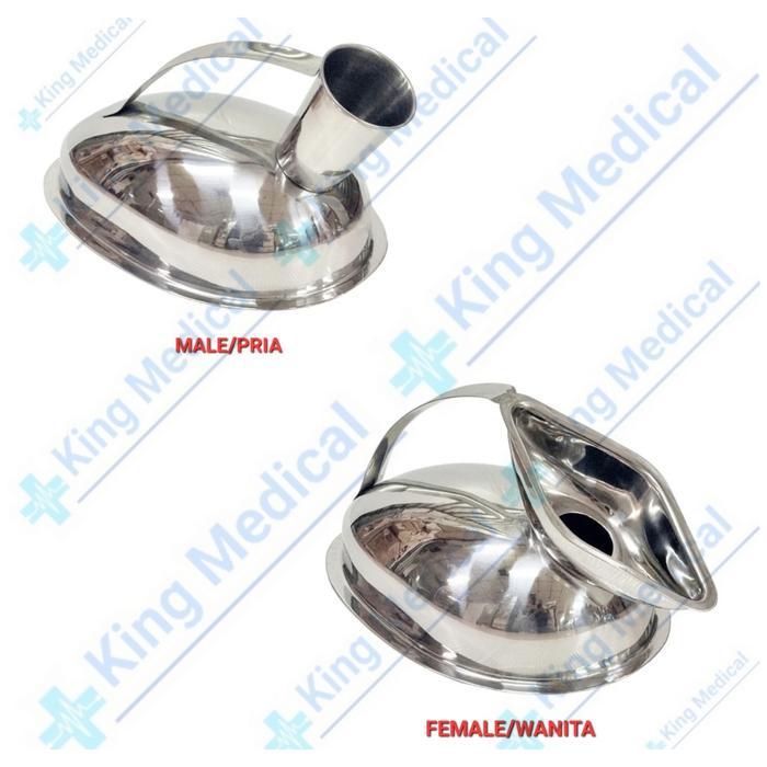 Urinal Pispot Pasien Stainless Pria/Wanita