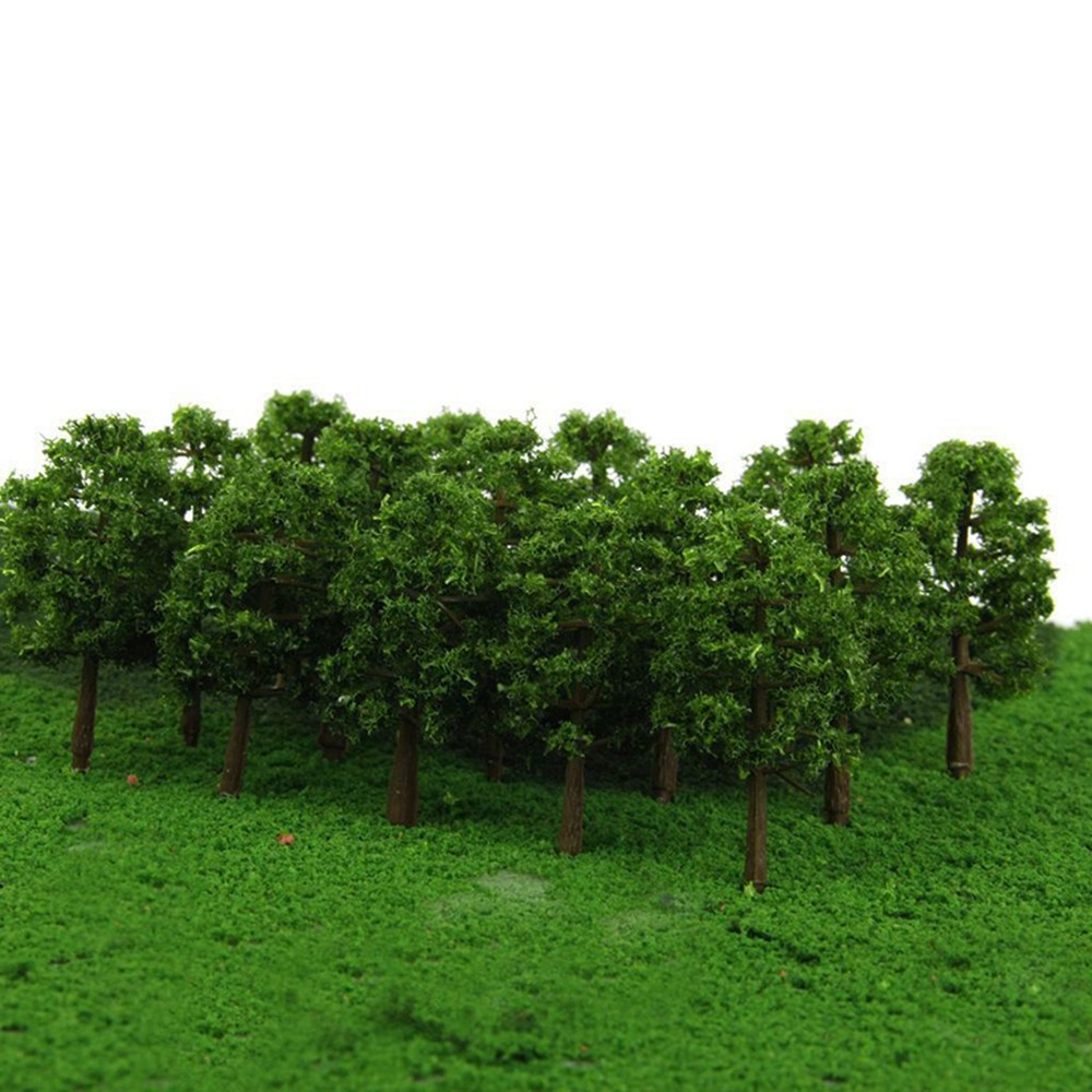 10 Buah Pohon Miniatur Skala HO untuk Kereta Api, Taman, dan DIY Kerajinan Model Lanskap