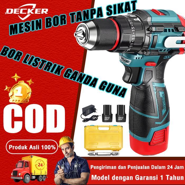Zper - Brushless Cordless Screwdriver 16.8V Bor Listrik Tanpa Kabel Bor Baterai Bor Tanpa Kabel
