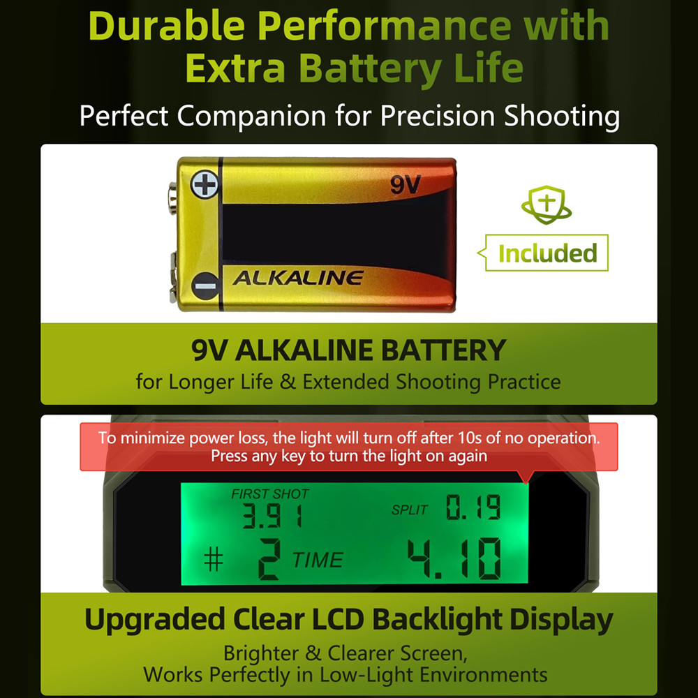 HOCAZOR Electronics Shot Timers IPSC Competition Shooting Pro Timer Steel Challenge Timer Air-soft
