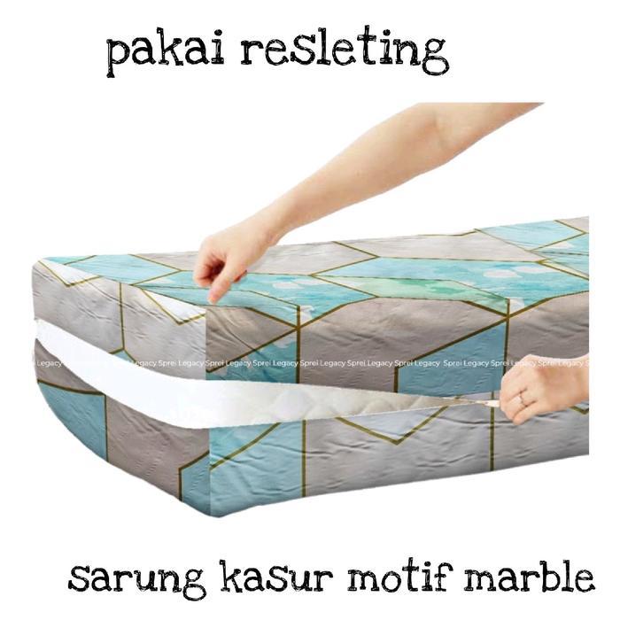 "New" Sprei Sarung kasur busa resleting motif marble maze no 4 (90x200x15) no 3 (120x200x15) no 2