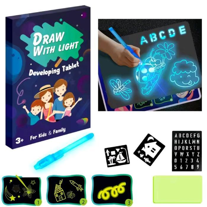 Tablet Buku Gambar Menulis Digital Lcd Anak Anak Mainan Edukasi Menggambar Ajaib Magic Luminous