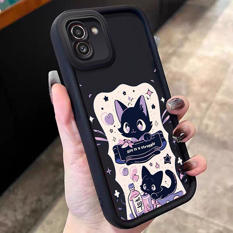 Casing Hp untuk Samsung Galaxy A03 Case Hadiah kucing Kasing silikon Cesing Softcase anak muda Kesin