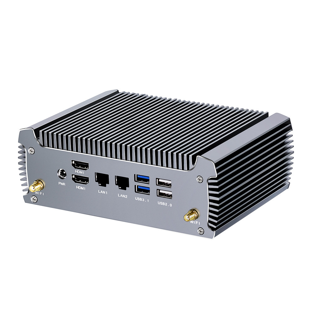 Topton Fanless AMD Mini PC Ryzen 7 7730U 5800U PC Gaming Computer Windows 11 Dual LAN Firewall