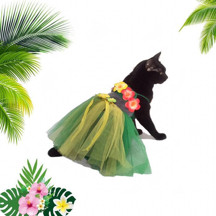PROMO Pet luau hawaii tropical party. Dress kucing anjing hawaii halloween t