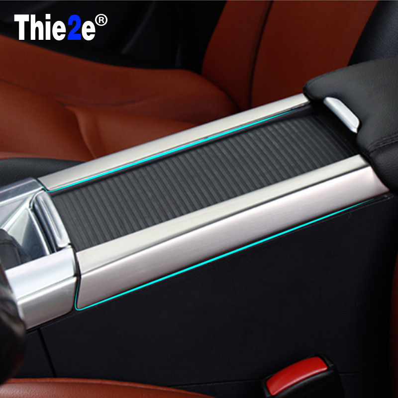 for Volvo S60 /S60L/ V60/ XC60 cup holder armrest box sticker Stainless steel decoration Accessories