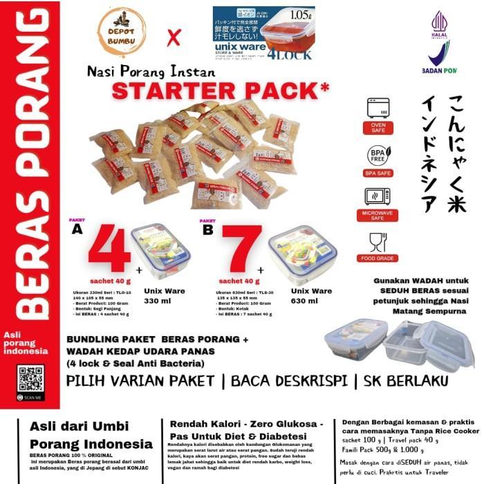 Depot Bumbu X Locknlock Starter Pack Nasi Porang Instan / Beras Porang / Shirataki / Konjac Rice