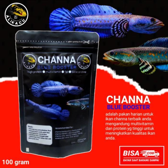 TERLARIS CHANNA BLUE BOOSTER pelet ikan channa blue pulchra blue orna blue orcha andrao makanan ikan