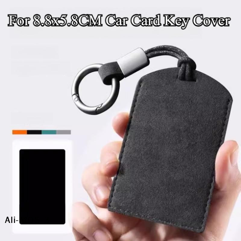 Portable Genuine Leather Car NFC Card Holder Mini License NFC PVC Card Cover Flip Suede Cover