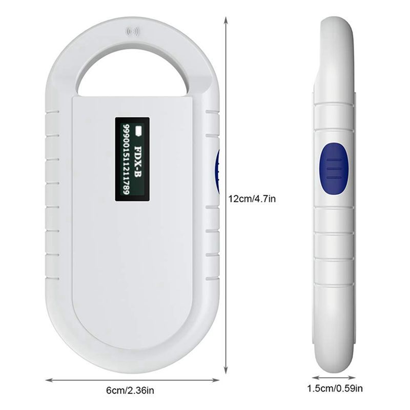 2X RFID Reader Pet Microchip Scanner Handheld Animal Chip Reader Portable RFID Reader Supports For