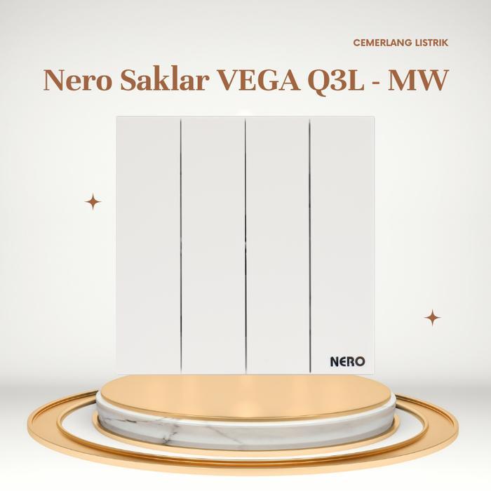Saklar 4 Gang NERO - Saklar 4 Tombol Nero VEGA Q3L1641 - MW Putih