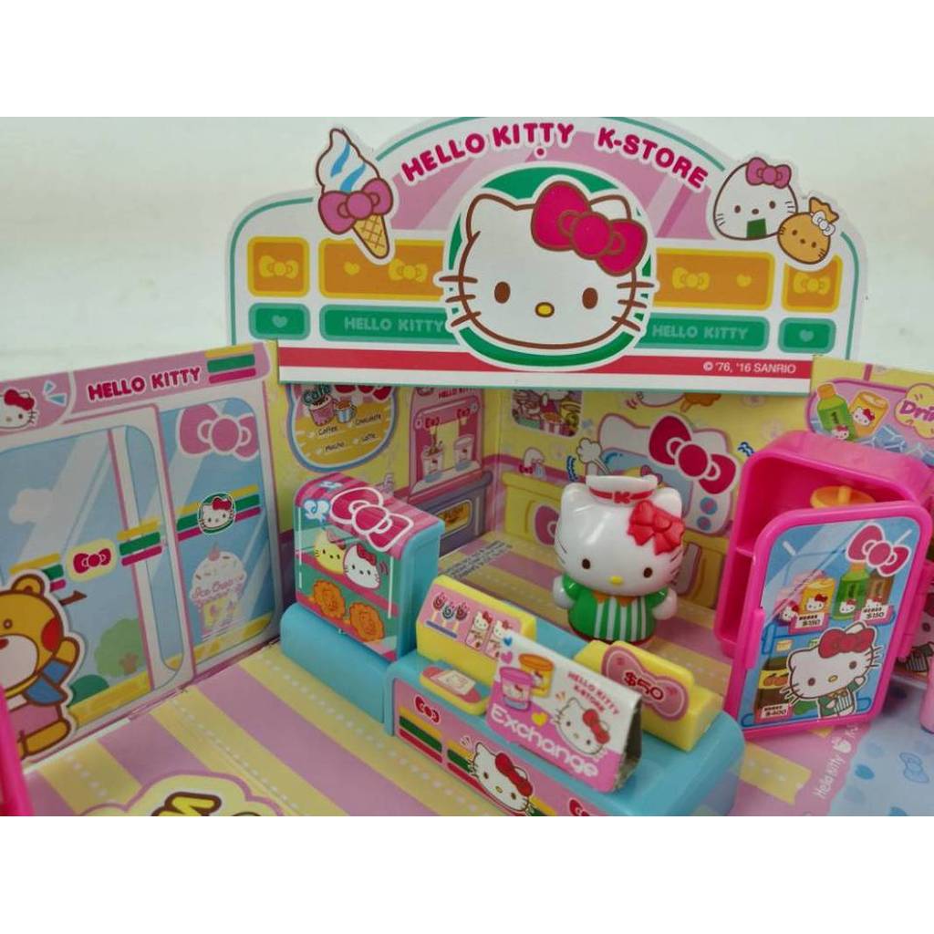 Sanrio Hello Kitty Convenience Store Play House Stackable Street View Splicing Toys Figure Anime