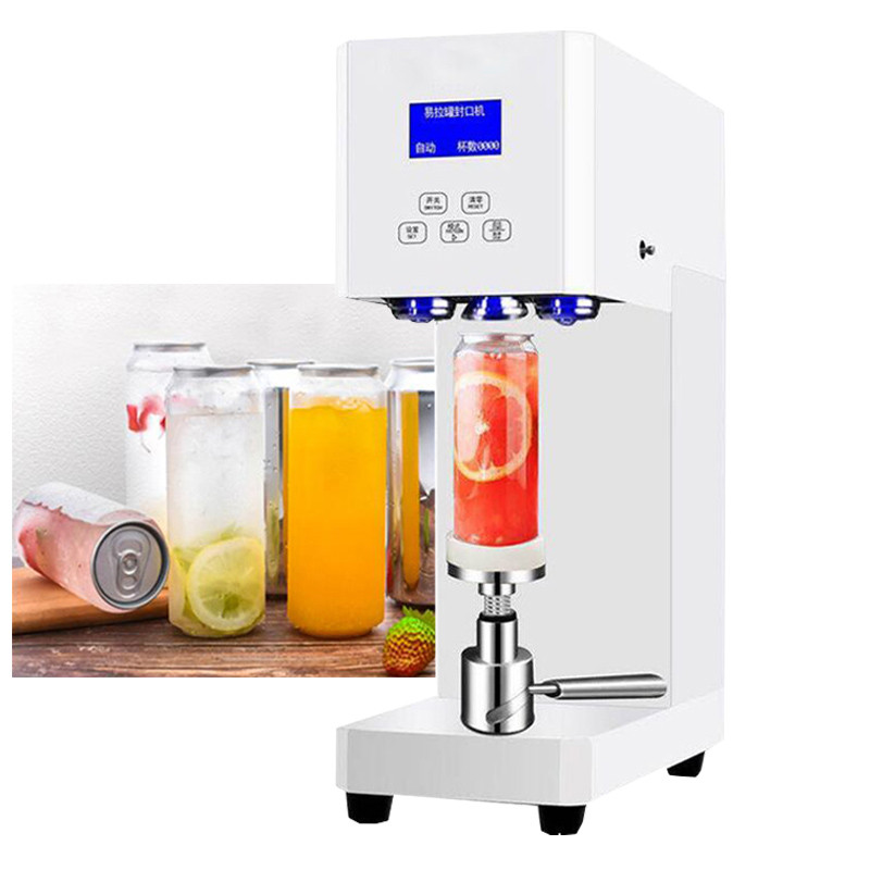 Zip Top Can Sealing Machine Tin Can Sealer Automatic Rotary 5.5mm PET Bottle Soda Water Seamer Beer