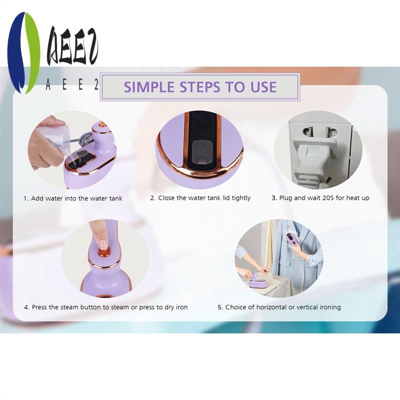 AEE2-Portable Travel Steamer For Clothes Mini Steam Iron - Portable Mini Handheld Steam Iron For
