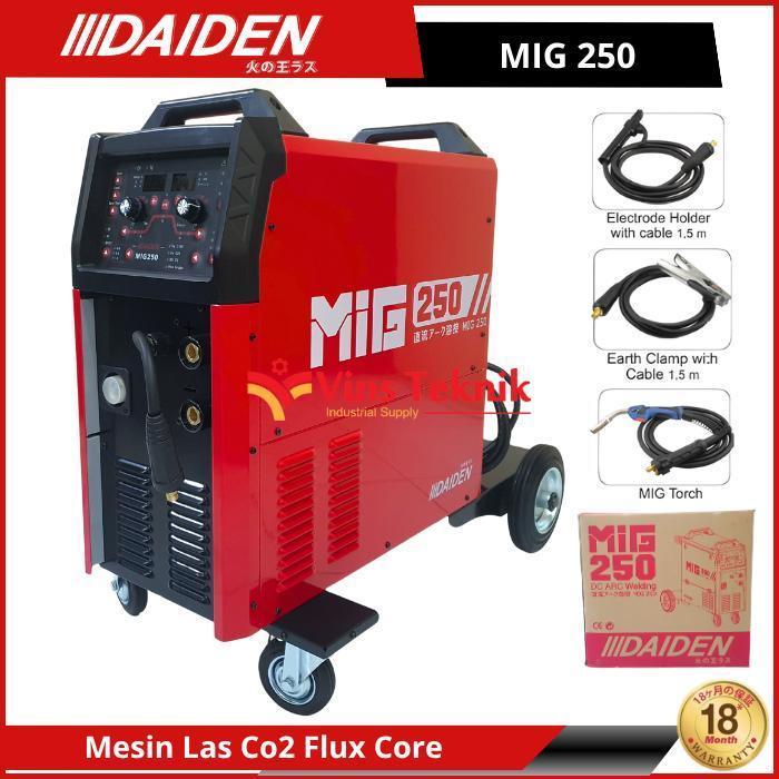 DAIDEN MIG 250 Mesin Las MMA MIG TIG Travo Las Inverter Trafo Las Co2 Flux Core Tanpa Gas 250A