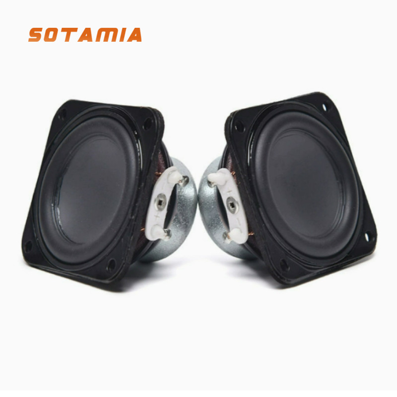 SOTAMIA 2pcs 1.5 Inch 40mm Full Range Speaker 5 Ohm 8W Bracket Rubber Side 18 Core Internal Dual