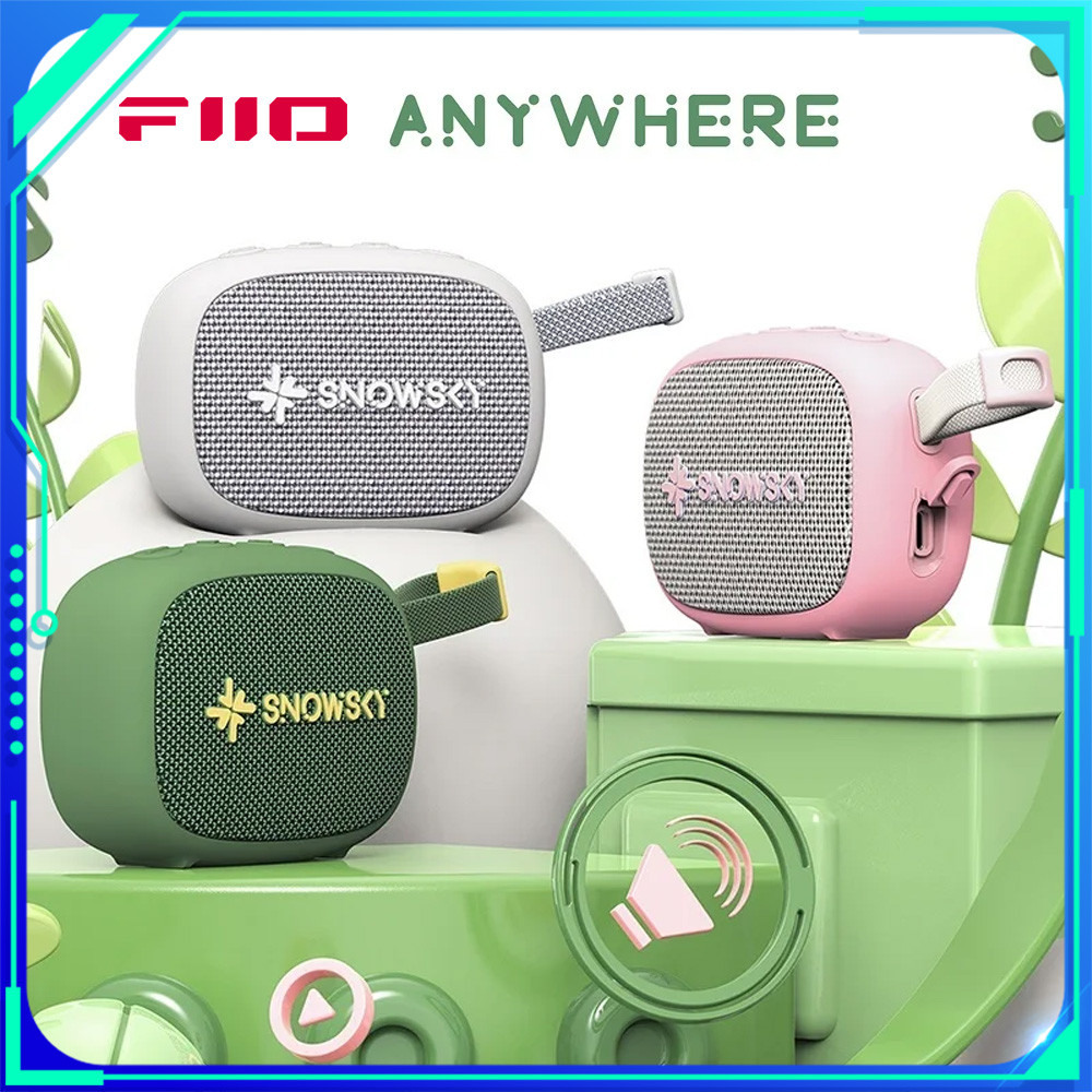 FiiO SnowSky Anywhere Protable Bluetooth Speaker IPX6 Waterproof 45mm Loudspeaker 1400mAh Mini